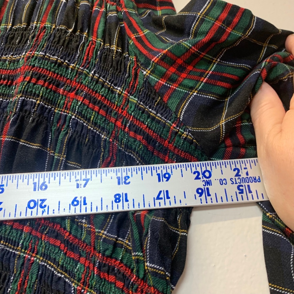 Torrid Plaid Tunic Blouse Womens 2 Multicolor Excellent Smocked High Low Hem - Picture 5 of 7